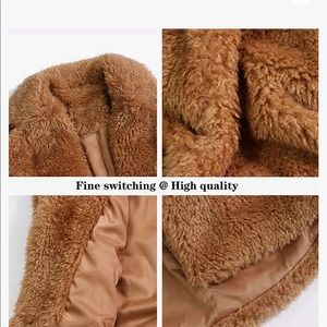 Women Faux Fur Winter Coats Warm Outerwear Open Front Long Overcoat Jacket